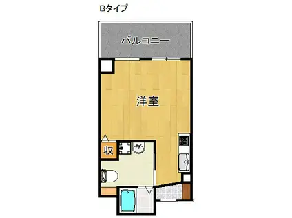 オアシスコート泉佐野(1K/2階)の間取り写真