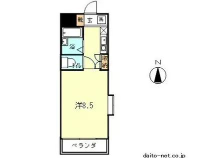 パティオ下北沢(ワンルーム/2階)の間取り写真