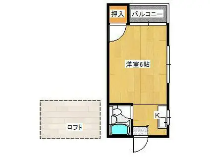 コーポ須玖(ワンルーム/1階)の間取り写真