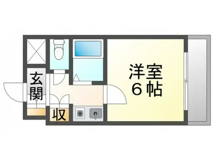 ラ・レジダンス・ド・江坂(1K/6階)の間取り写真