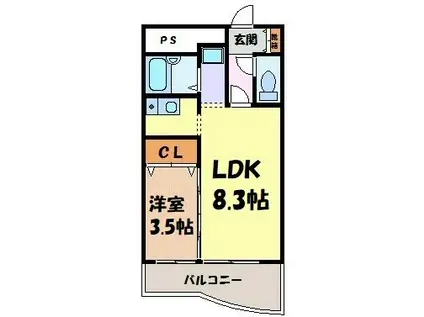 XーOVER21覚王山(1LDK/7階)の間取り写真