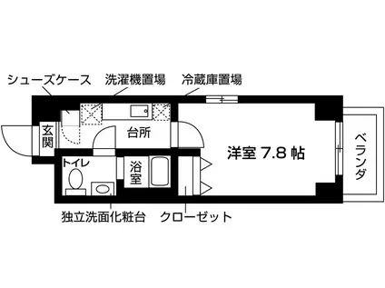 ハピネス・伊右エ門(1K/5階)の間取り写真