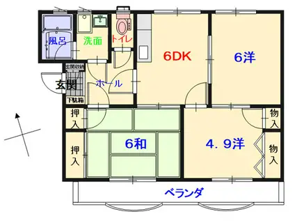 コーポ777(3DK/3階)の間取り写真