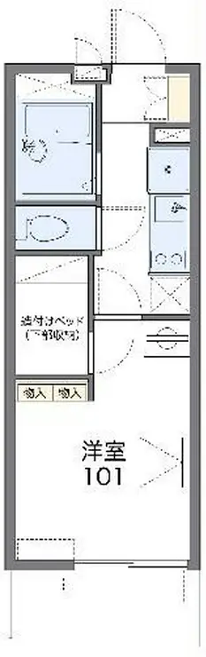 レオパレス岸町 1階階 間取り