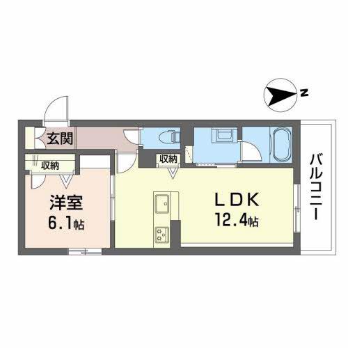 グランはい21(1LDK/3階)の間取り写真