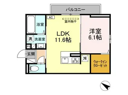 COMFORT LIFEII(1LDK/2階)の間取り写真