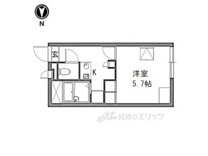 レオパレスさくら坂(1K/1階)の間取り写真