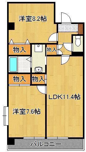 エリアグリーン(2LDK/10階)の間取り写真