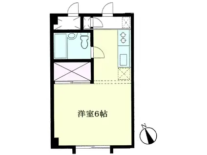 森田ビル(1K/2階)の間取り写真