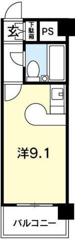 ダイアパレス新内町(ワンルーム/3階)の間取り写真