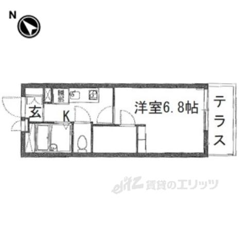 レオパレスハウス香里ヶ丘(1K/3階)の間取り写真