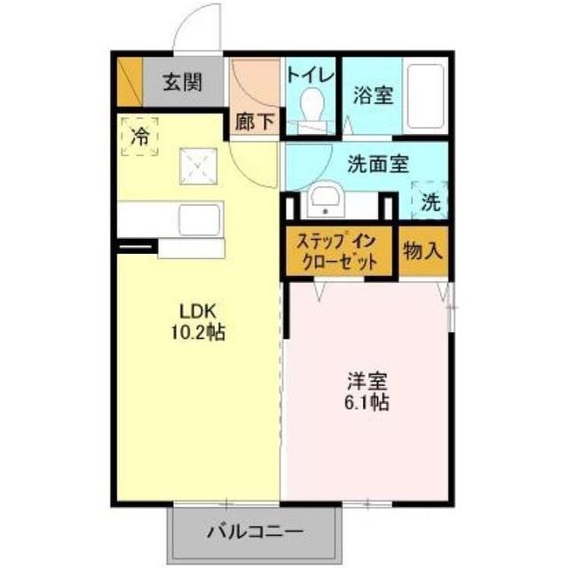 リヴェール(1LDK/1階)の間取り写真