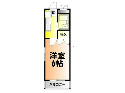 トレンディーI(1K/3階)の間取り写真