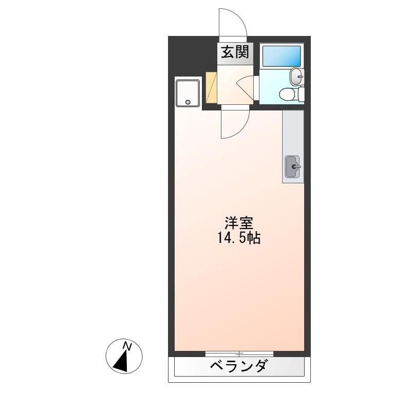 プラチナパレス宇都宮(ワンルーム/2階)の間取り写真