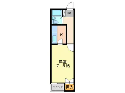 スプレンダー(1K/1階)の間取り写真
