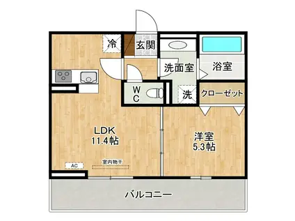 トレス今町(1LDK/2階)の間取り写真