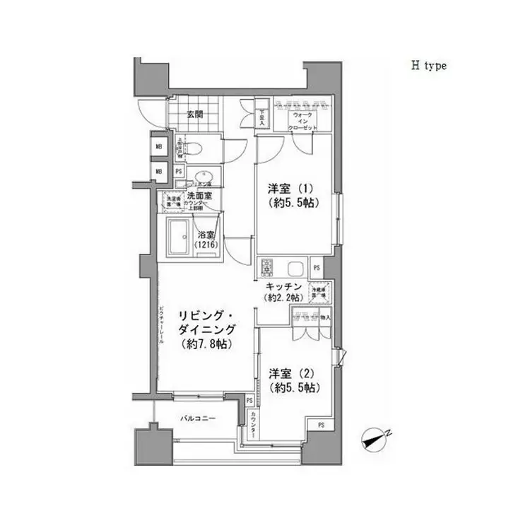パークハビオ八丁堀 8階階 間取り