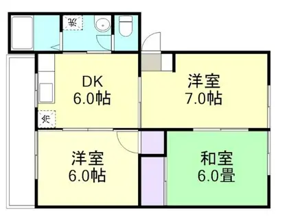 高越マンション(3DK/2階)の間取り写真