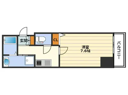イーストヴィラ梅田(ワンルーム/7階)の間取り写真