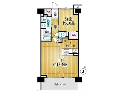 リビオシティ船橋北習志野(1LDK/7階)の間取り写真