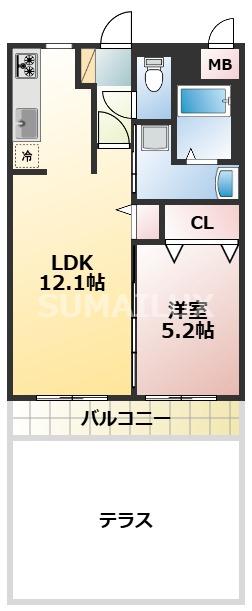 AMENITY N(1LDK/1階)の間取り写真