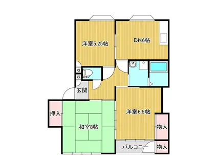 コーポレス幸(3DK/2階)の間取り写真