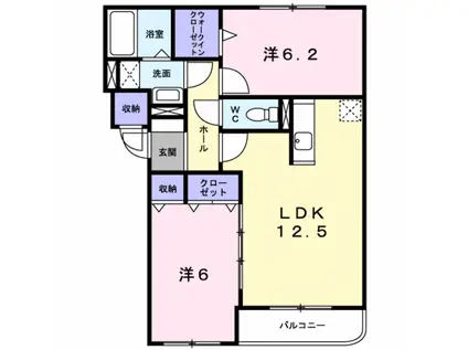 アバンツァート追分III(2LDK/2階)の間取り写真
