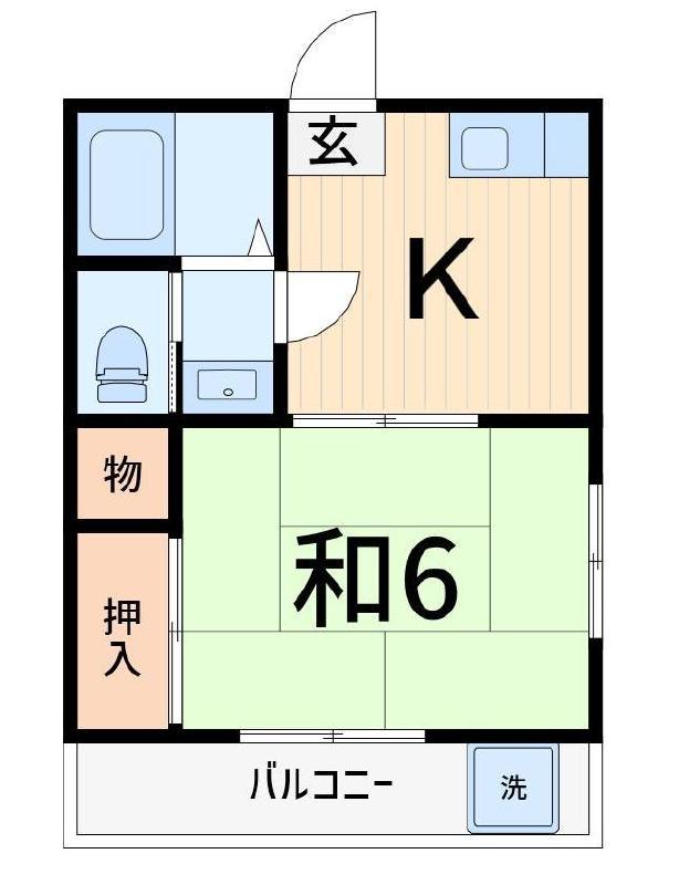 メゾンヒロ(1K/1階)の間取り写真