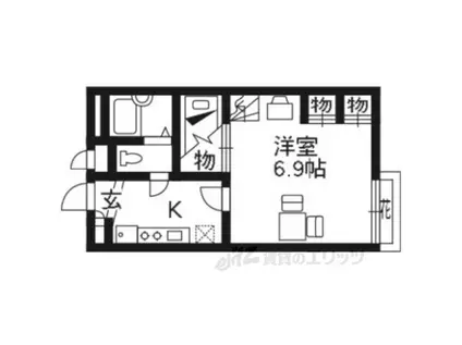 レオパレスアールズコート(1K/2階)の間取り写真