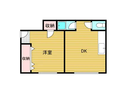 双和ビル(1DK/2階)の間取り写真