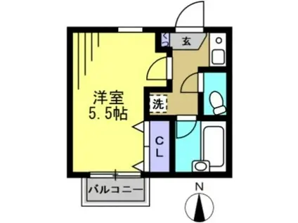 インサイドヴィレッジ壱番館(1K/1階)の間取り写真