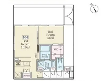 REVERESIDENCE三軒茶屋 レーヴレジデンス三軒茶屋(1LDK/1階)の間取り写真