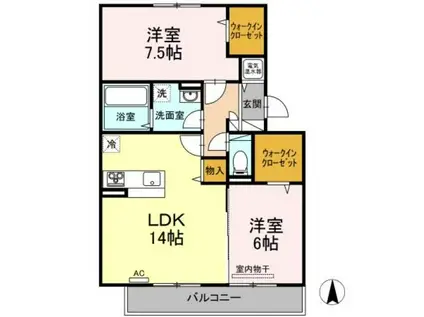 ハイツ943 A棟(2LDK/2階)の間取り写真