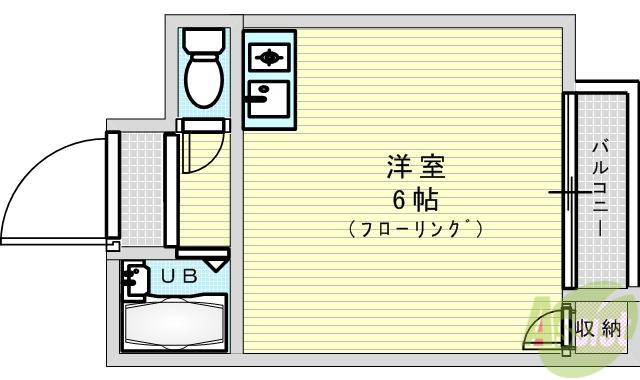 サンシャイン豊中II(ワンルーム/1階)の間取り写真