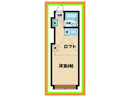 ウィル東府中Ⅱ(ワンルーム/2階)の間取り写真