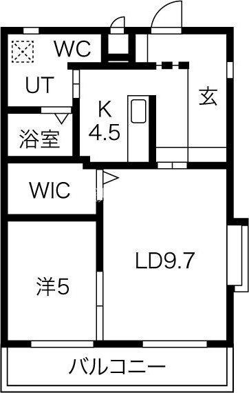 ライフコア(1LDK/2階)の間取り写真