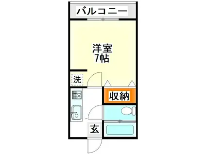 APAHOME飯塚I(1K/4階)の間取り写真