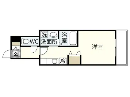 月光東蟹屋(ワンルーム/2階)の間取り写真