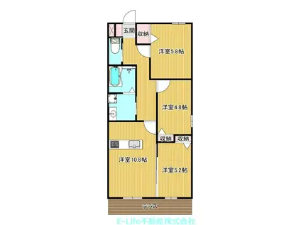 MAISON DE K I・II・III(3LDK/1階)の間取り写真