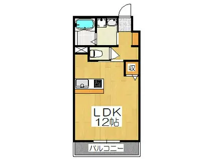 エステイトE北花山(1K/1階)の間取り写真
