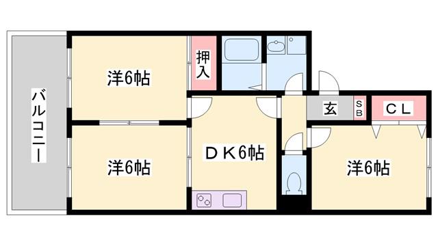 メゾン高須(3DK/2階)の間取り写真