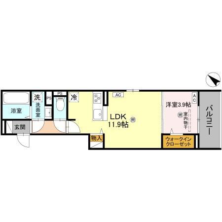 LAMAISON大池町(1LDK/2階)の間取り写真