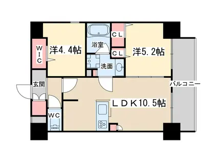 アーバネックス梅田中崎町Ⅱ(2LDK/10階)の間取り写真