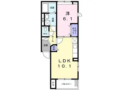 グリシーヌ(1LDK/1階)の間取り写真