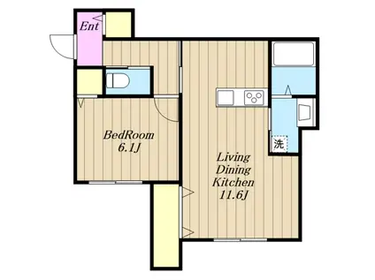 FOREST・K(1LDK/3階)の間取り写真