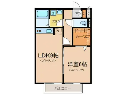 瀬田メディエートプラザ(1LDK/2階)の間取り写真