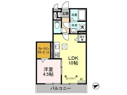 クロイシング(1LDK/1階)の間取り写真