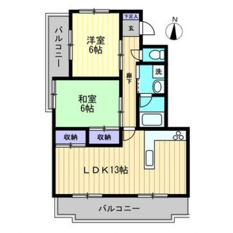 モア・ガーデン(2LDK/2階)の間取り写真