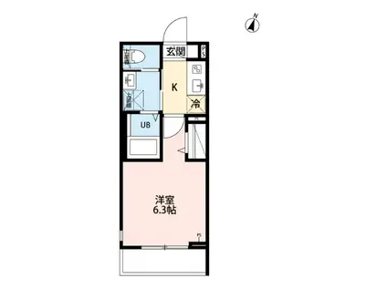 ティファナ蕨(1K/1階)の間取り写真