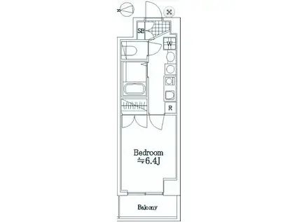 スパシエフィールドS新都心(1K/7階)の間取り写真